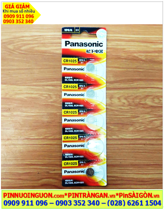 COMBO 01vỉ = 5viên Pin 3v lithium Panasonic CR1025 chính hãng _Xuất xứ Indonesia /Loại vỉ 5viên